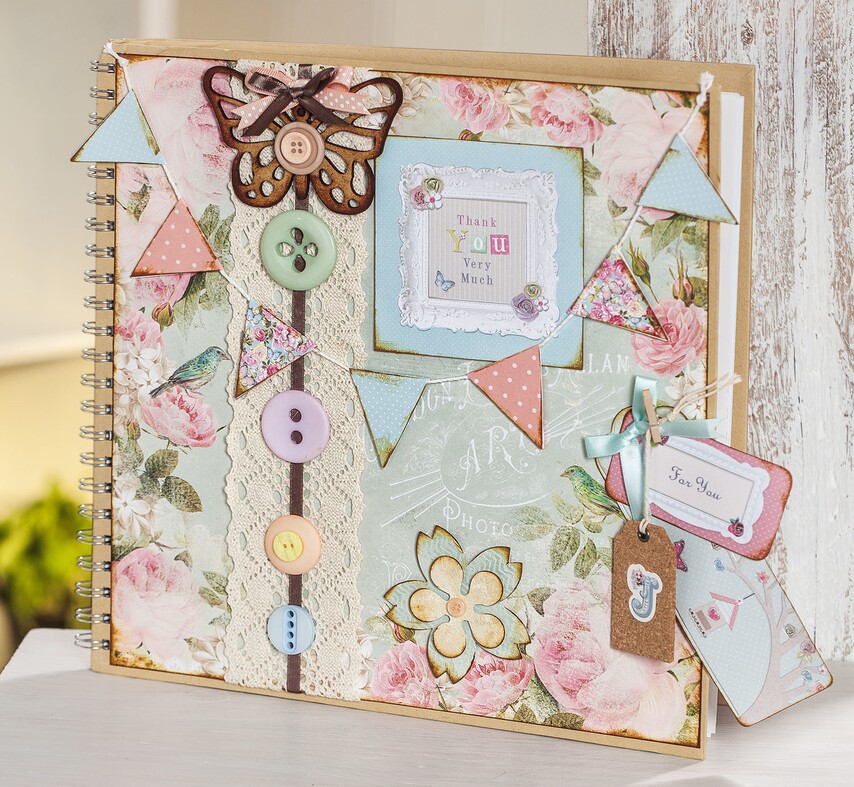 Instructions: Scrapbook album with a flowery vintage look - VBS Hobby