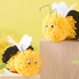 Pompon-bijenknutselen