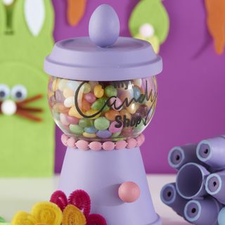 Candy dispenser from terracotta pots
