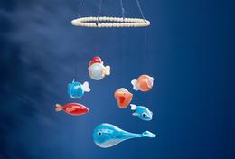 Mobilé with sea animals from acrylic moulds