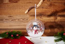 Fimo snowman in acrylic ball