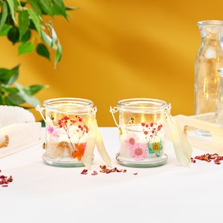 Lantaarn met geperste bloemen