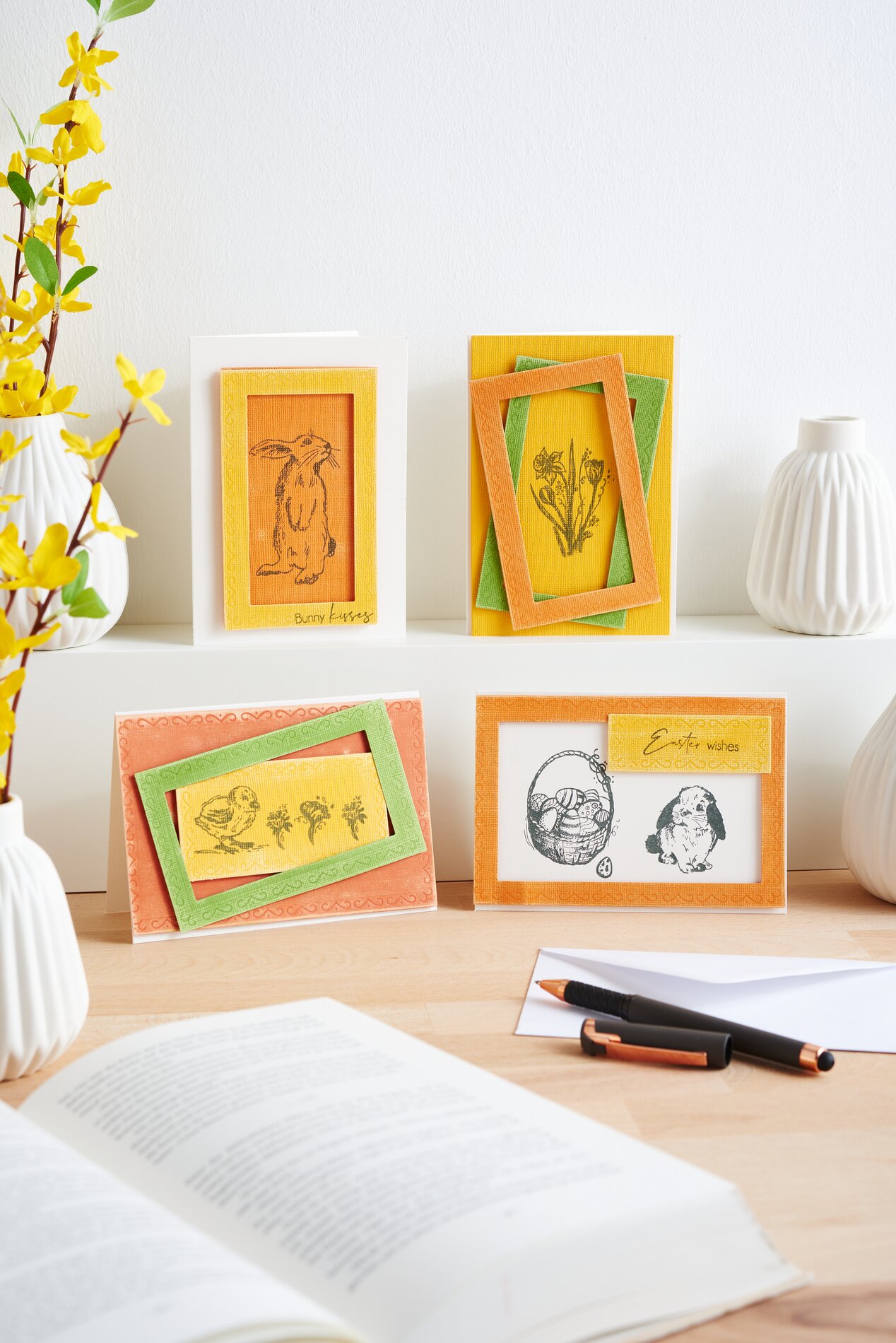 Osterkarten mit Stanzschablonen