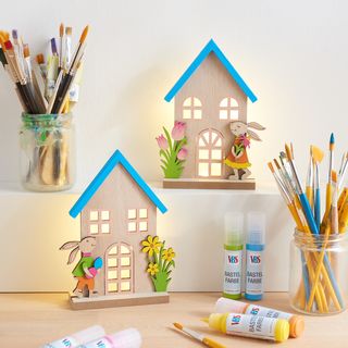 Beleuchtete Häschenhäuser