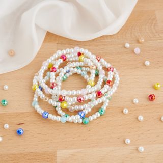 Bracelets made from glass slip beads