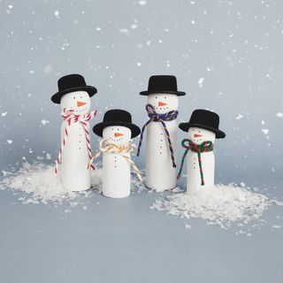 Snowmen Made from Figurine Cones