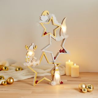 kerstdecoratie met houten sterren