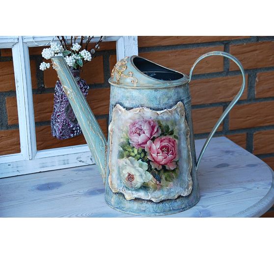 78_helenasbastelstube_Vintage Zink-Gie&szlig;kanne