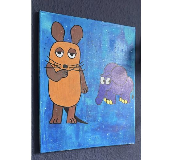 29_Die Maus und der Elefant_Habe dieses Bild f&uuml;r meinen 2 j&auml;hrigen Sohn gemalt. Er liebt die Maus und den Elefanten