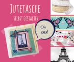 Jutetasche Eiffelturm Collage Juteteacshen selbst gestalten