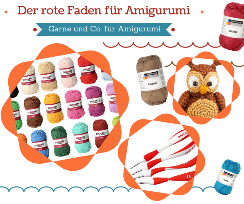 Der rote Faden für Wolle und Zubehör zum Häkeln von Amigurumi