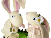 Osterhasen-Paar aus Styropor basteln Mit Styroporformen basteln zu Ostern