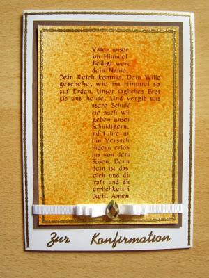 Konfirmatiosnkarte mit Reliefsticker Reliefsticker für Konfirmation und Kommunion