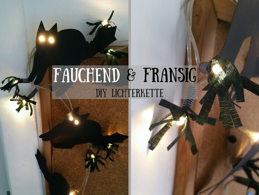 Fauchend und fransig – Lichterkette für Halloween 