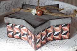 Schachtel selbstgemacht Decopatch Schachtel im selbstgemachten Beton- und Kupferlook