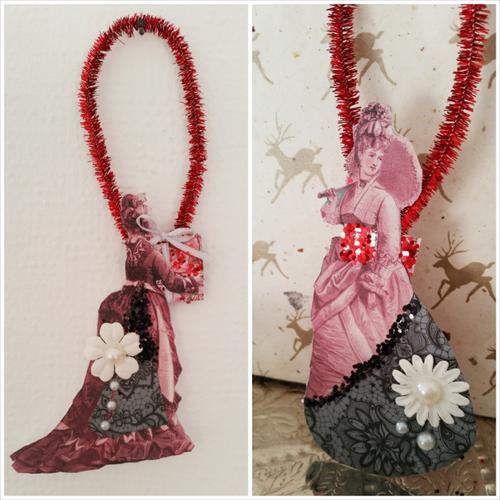 Anhänger Vintage Nostalgie selbst gemacht Vintage Anhänger für Geschenke und Weihnachten basteln