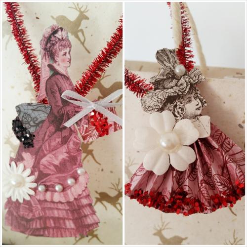 Vintage Anhänger Weihnachten basteln Anleitung Weihnachten: Geschenkanhänger basteln