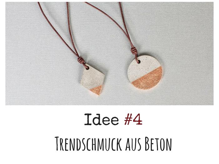 Einfach Schmuck selber machen aus Beton Einfache Ideen zum Selbermachen von Schmuck mit Beton