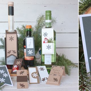 Flessenlabels voor Kerstmis