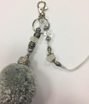 Keychain: Beads Keychain with beads and feathers