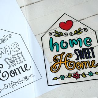 DIY deurbordje Home Sweet Home