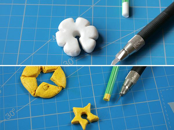 DIY glass markers using Fimo clay
