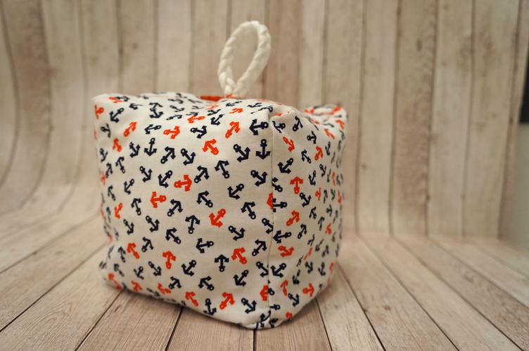 Our finished fabric doorstop
