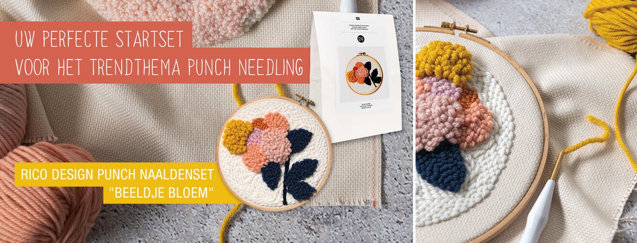 Rico Design Punch Needle Set "Bild Blume"