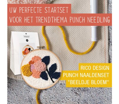 Rico Design Punch Needle Set "Bild Blume"