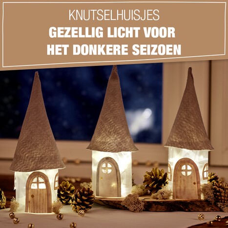 Bladeren verzamelen Rot gewelddadig Kerstmis handwerk trend - miniatuur huisjes