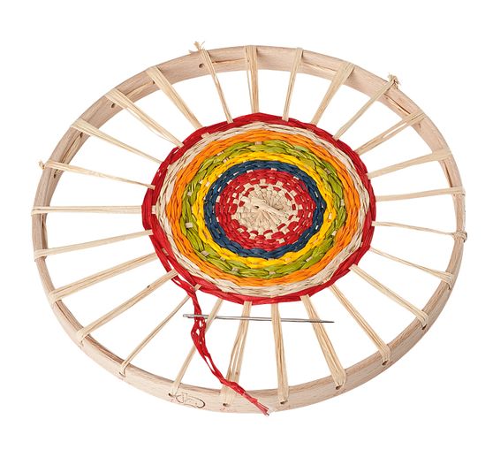 Round weaving frame