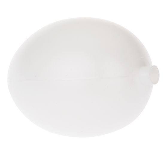Plastic egg white, with socket, 10 x 7 cm