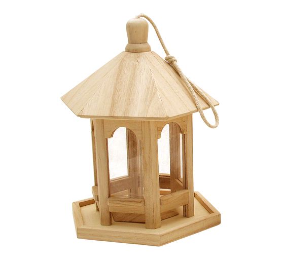 VBS Bird-Bird feeding house, 6 angular, wood
