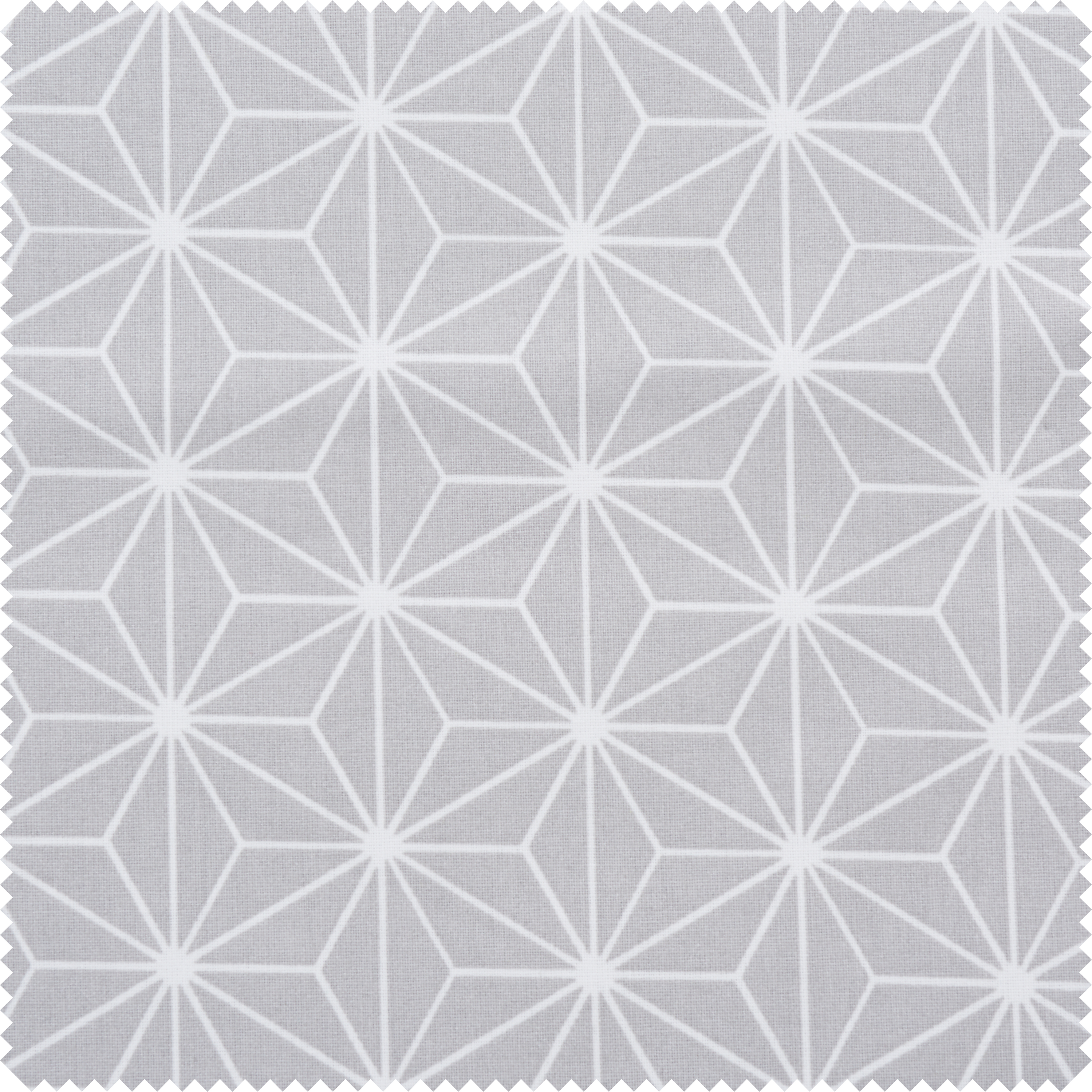 Katoenen stof "Geometrische ster" Polyester gecoat Grafiet