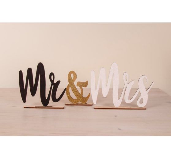Houten bord "Mr & Mrs"
