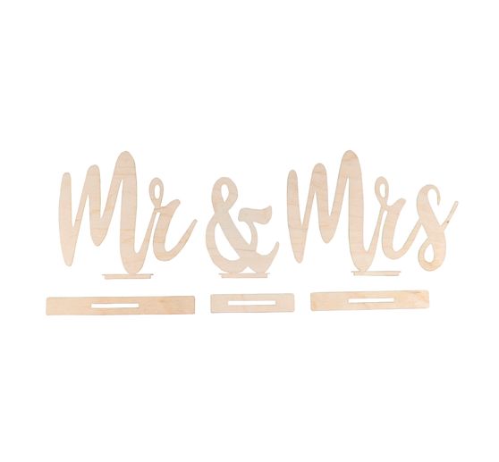 Houten bord "Mr & Mrs"