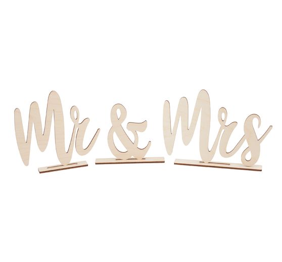 Houten bord "Mr & Mrs"