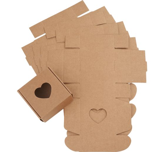 VBS Folding box "Square with heart", 5 pieces