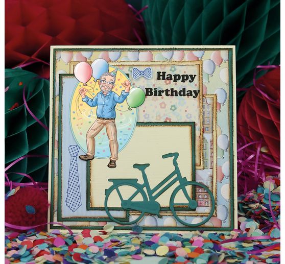 Punching template "Bicycle with basket"