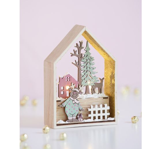 VBS wooden construction set "Winter house", 9 pcs.