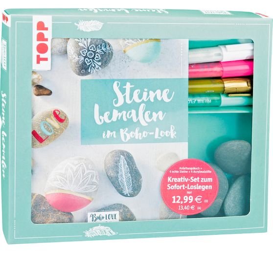 Creative Set "Steine bemalen im Boho-Look"