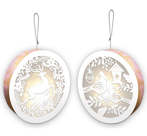 Lightboxes "Birds & Reindeer", set van 2