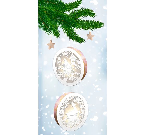 Lightboxes "Birds & Reindeer", set van 2