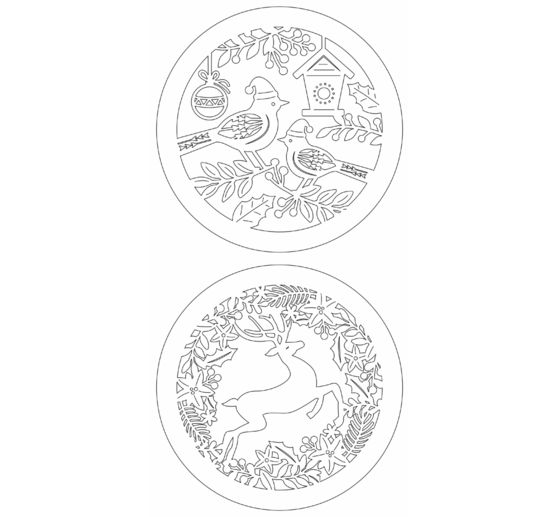 Lightboxes "Birds & Reindeer", set van 2