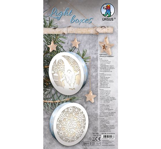 Lightboxes "Gnome & Snowflakes", set van 2