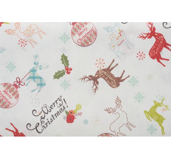 Motif fabric linen look "Merry Christmas"