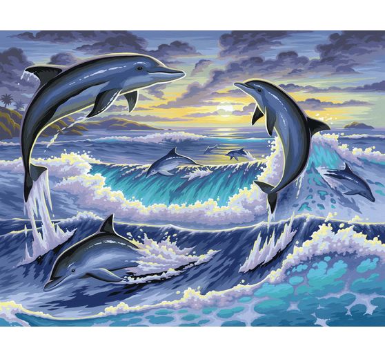 bitter Zachte voeten Assortiment Schilderen op nummers "Dolfijnen" | Knutselwinkel VBS Hobby