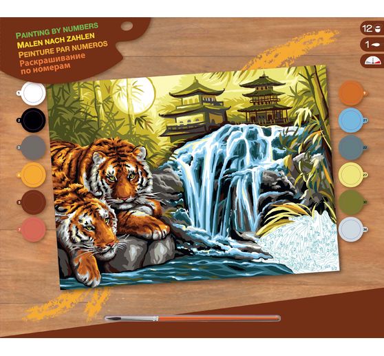 Schilderen op nummers "Tiger on the River"