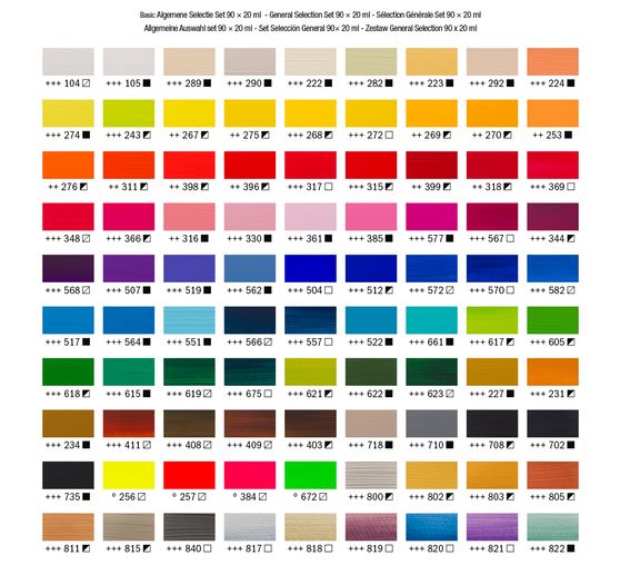 Talens AMSTERDAM acrylic paint set "General Selection 90"