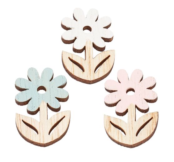 Strooidelen bloem "Blanche", met lijmpunt, 6 stuks, 3,5 cm